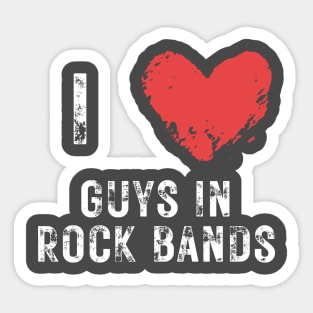 I Heart Guys in Rock Bands Sticker